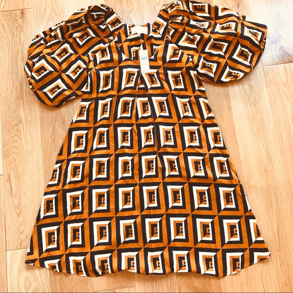 NWT Anthropologie Geometric Satin Tunic - L - Picture 6 of 8